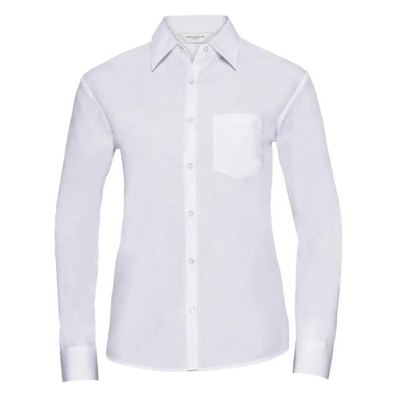 Ladies' Long Sleeve PolyCotton Poplin Shirt