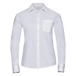 Ladies' Long Sleeve Pure Cotton Poplin Shirt