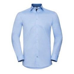 MenÂ´s Long Sleeve Tailored Contrast Herringbone Shirt