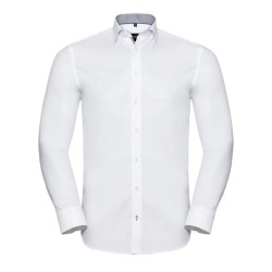 MenÂ´s Long Sleeve Tailored Contrast Herringbone Shirt