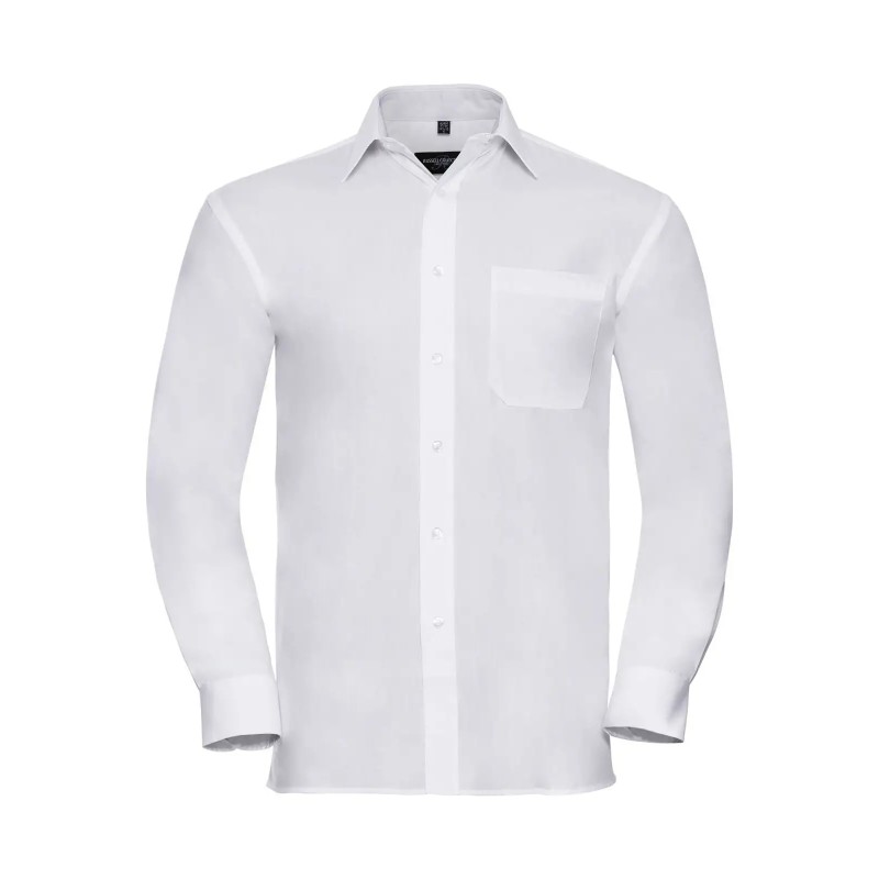 Men's Long Sleeve Pure Cotton Poplin Shirt