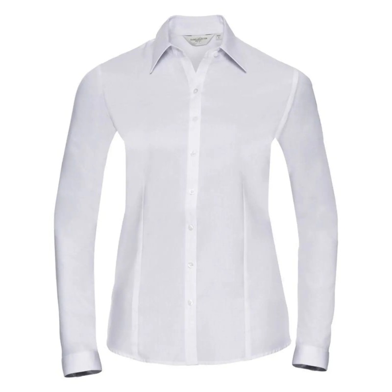 Ladies' Long Sleeve Tailored Herringbone Shirt