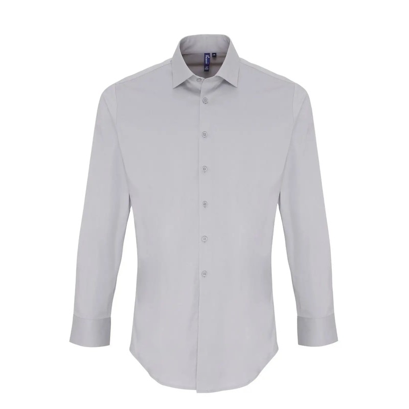 Men's Stretch Fit Cotton Poplin Long Sleeve Shirt