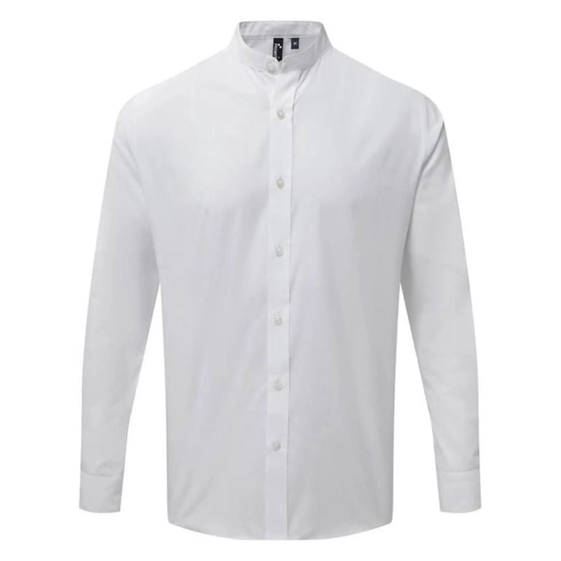 Banded Collar 'Grandad' Long Sleeve Shirt