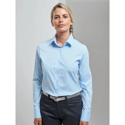 Ladies'â Stretch FitCotton Poplin Long Sleev Shirtt
